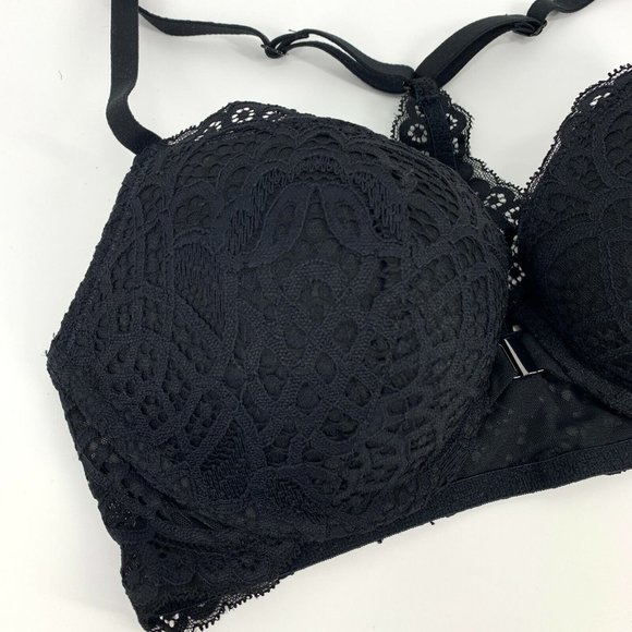 Auden Bra The Radiant Push Up Black Racerback Plunge Coverage NWT - Picture 6 of 11